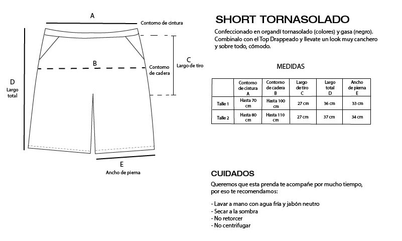 Short tornasolado